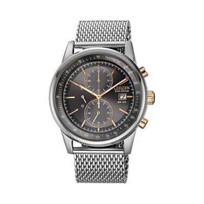 Men's mesh chronograph silver watch ca0336-52h